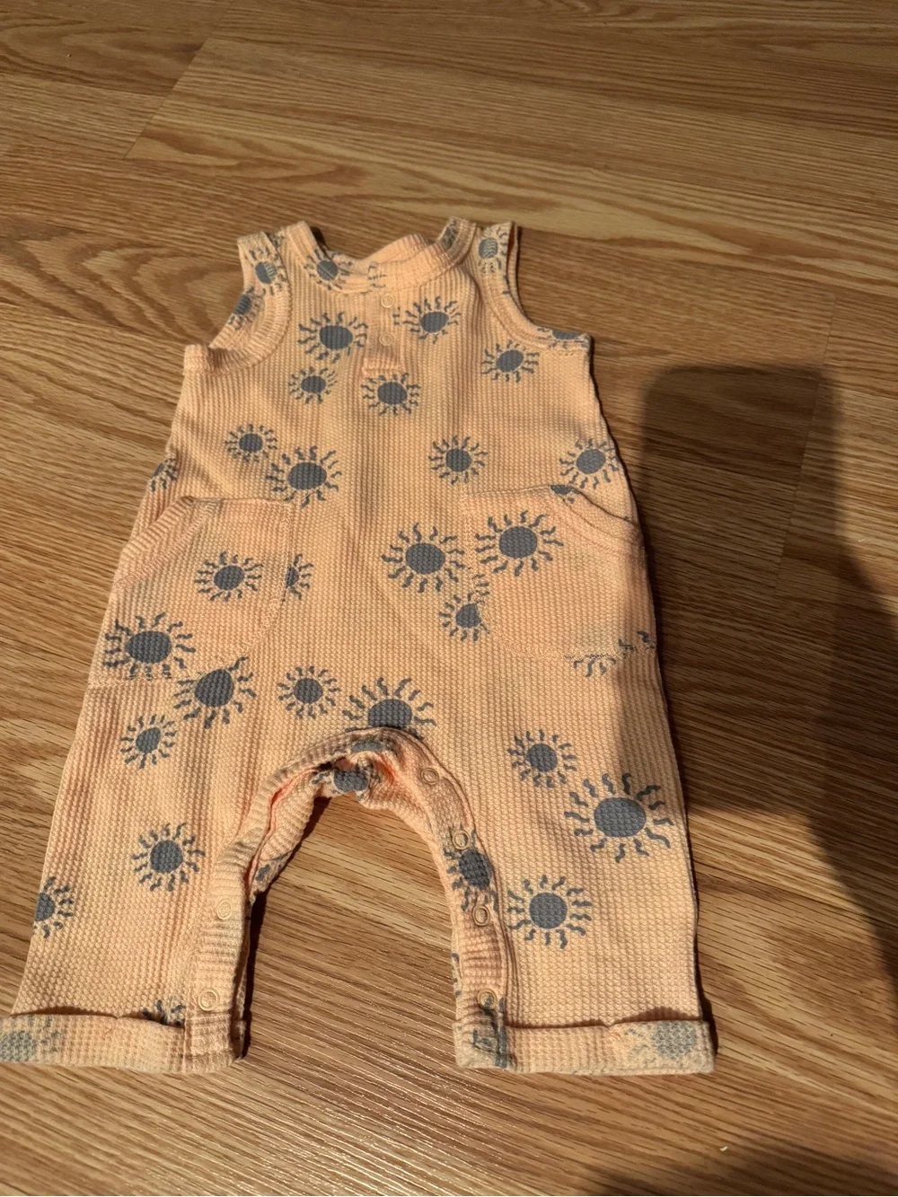 Peach Sun Print Baby One-Piece Romper